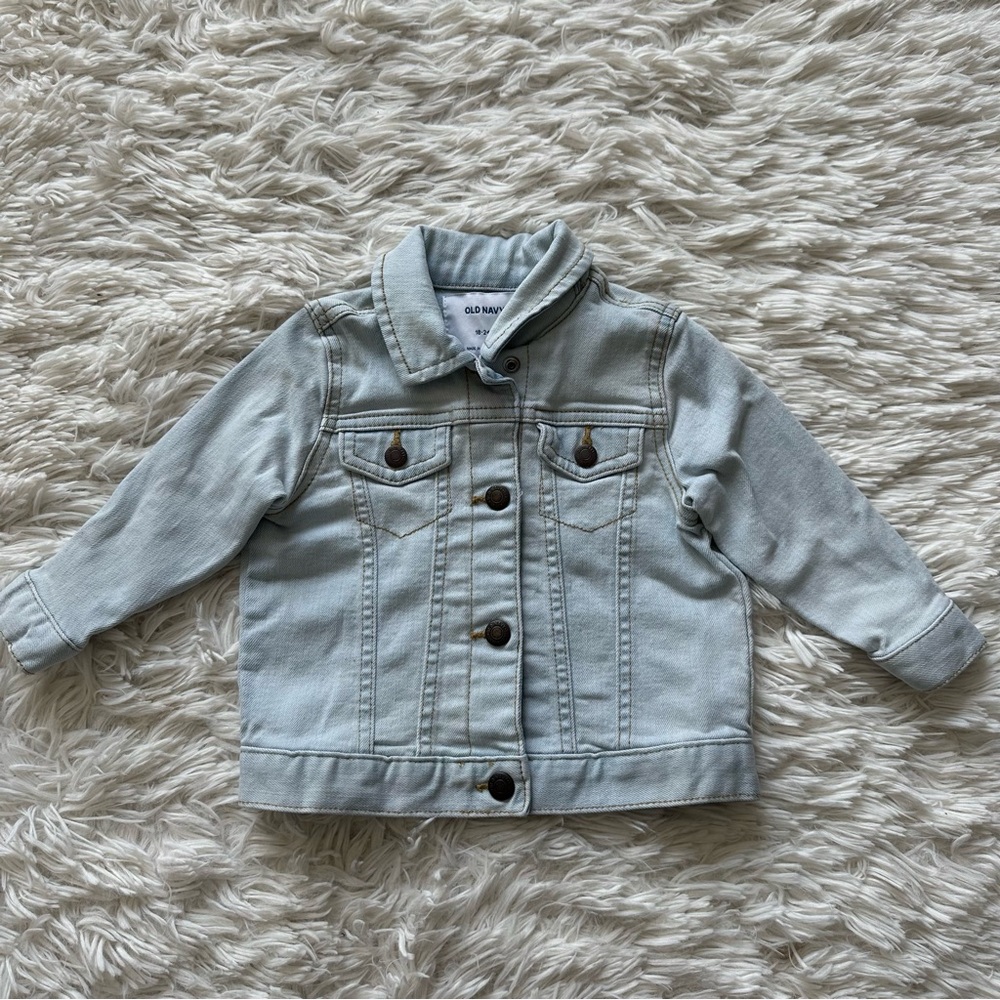 Old Navy Baby Girls Light Wash Denim Jacket Size 18 To 24 Months